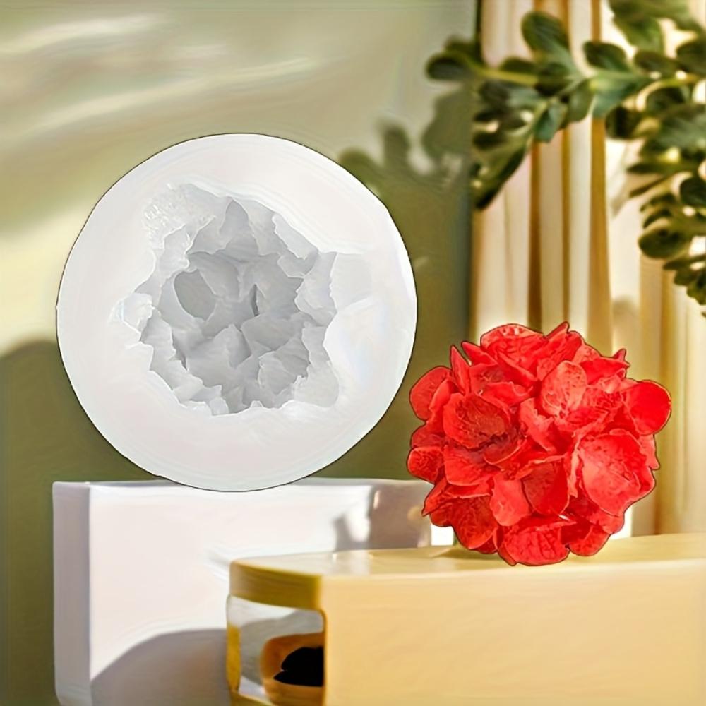 3D embossed hydrangea oval silicone mold reusable suitable DIY scented candles and plaster crafts