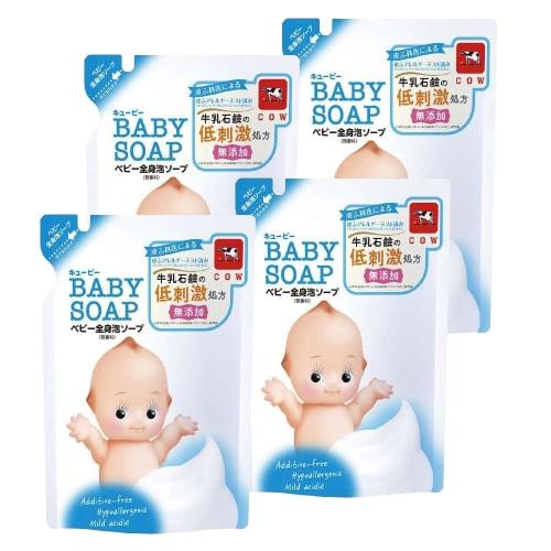 Bulk Purchase: Kewpie Baby Body Foaming Soap, Cow Brand, by Kyoshinsha, Refill, 350ml x 4 Pack