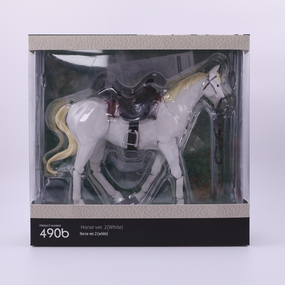 

Подвижная модель животного Figma Лошадь и фигурка всадника для росписи и симуляции