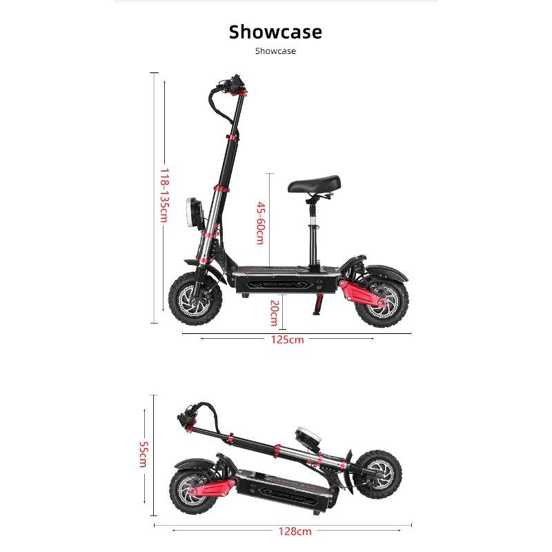 BOYUEDA S5 E-Scooter 6000W Dual Motor 60V38Ah NFC Activation Electric Scooter 11"off-road Tire Intelligent APP Control EScooters