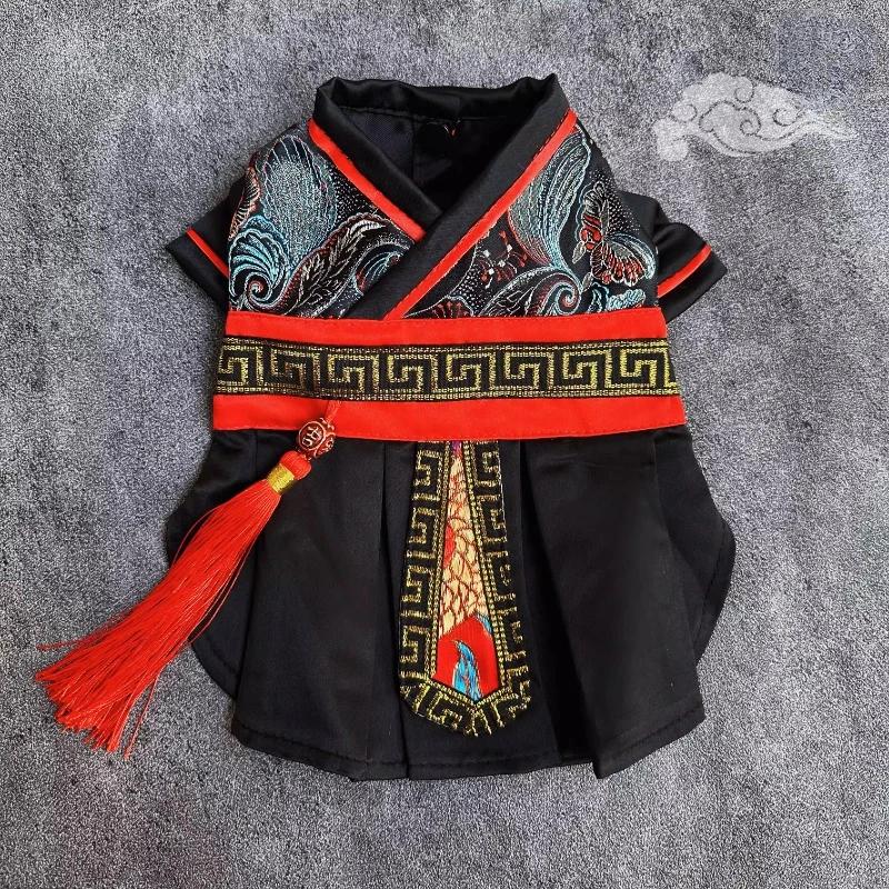 

Chinese Kung Fu Cats Clothing Cosplay Funny Fantasia Pet Divertidly Kitten Cat Costume Mascot Habit Chat Halloween Pet Products S