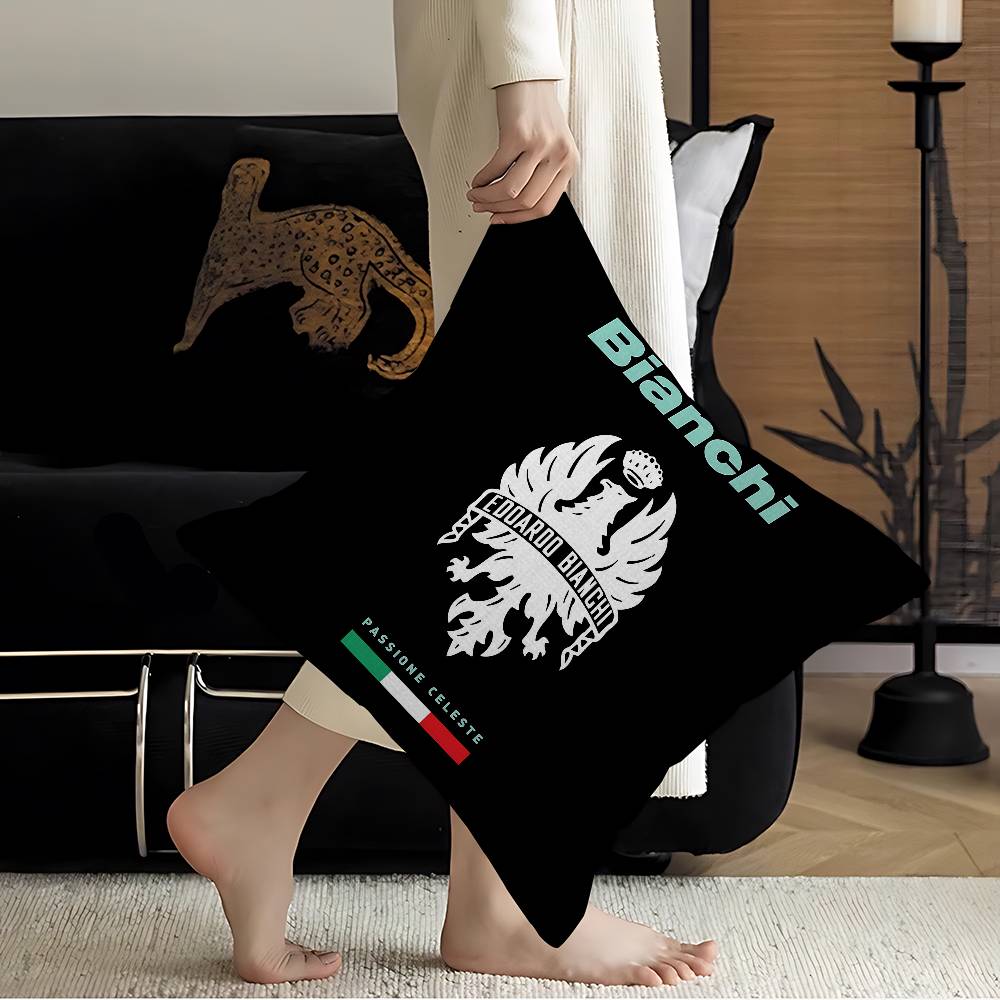 B-Bianchis Bike Logo Pillow Anime Pillow Sofa Bed Head Pillow Cover Cushion Cover 45X45 Cm Fashion