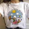 Vegan Harajuku Ullzang Women T Shirts Funny Cartoon Friends T-shirt 90s Graphic Cute Printed Tshirts Kawaii Top Clothing