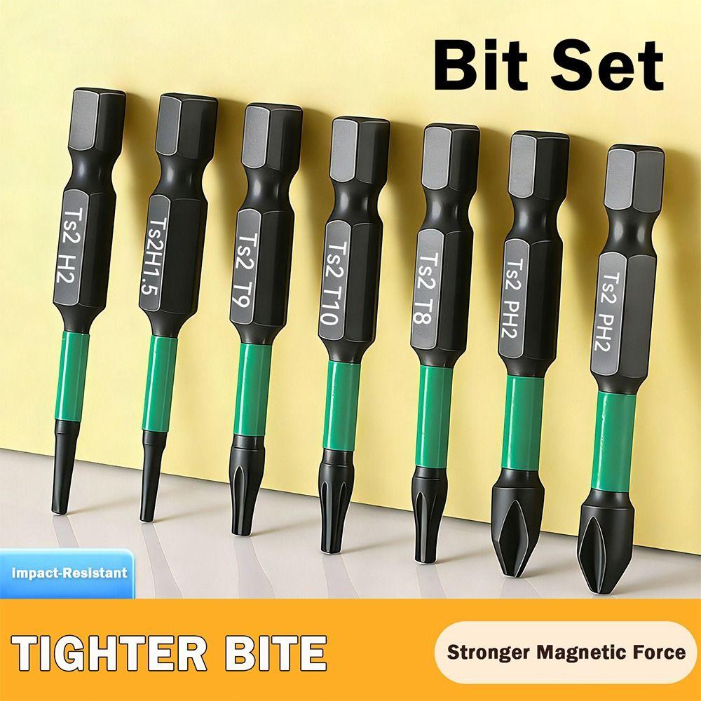 10 STK Bit-Satz S2 Legierung Schlagbohrbit Hohe Härte Magnetischer Schraubendreherbit Schlagfest Torx Bit Heimwerker