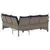 L shaped sofa with cushions grey polyrattan