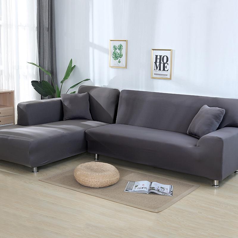 L-Shaped Elastic Sofa Cover - Universal Full Coverage for Chaise Lounge & Leather Sofas, All-Season Use