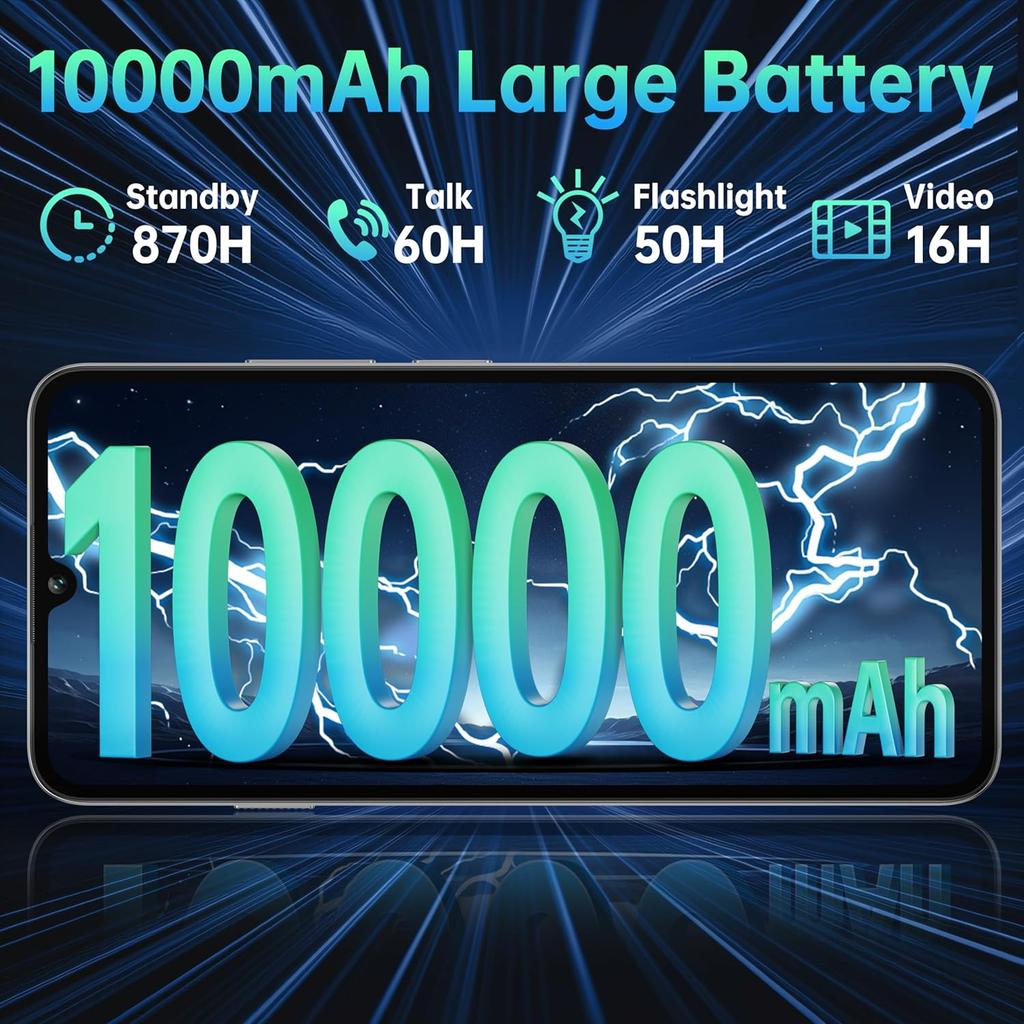 OUKITEL C59 Pro Unlocked Cell Phone Android 15-6.88”HD+ Screen 10000 mAh Battery 24GB +256GB Expand 1TB Mobile Phones with 120LM Flashlight