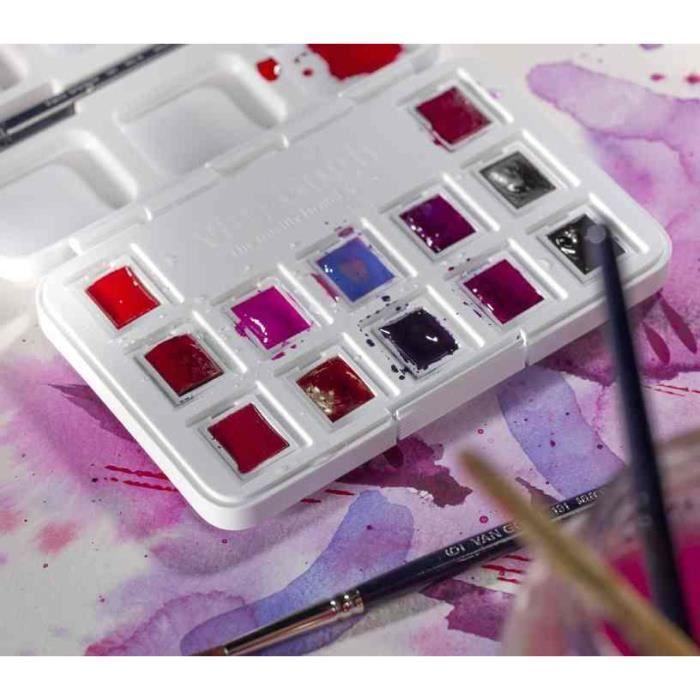 Peinture Aquarelle - Royal Talens - Van Gogh - 12 Godets - Rose/Violet