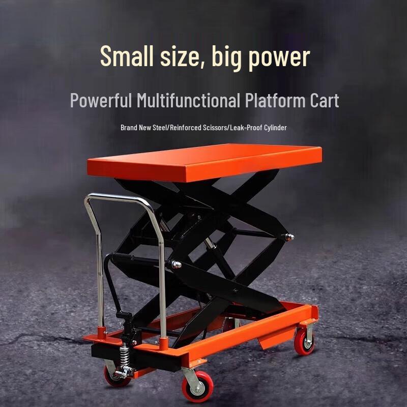 1-Ton 1.7m Electric Scissor Lift Platform Truck CN plug (adapter included)