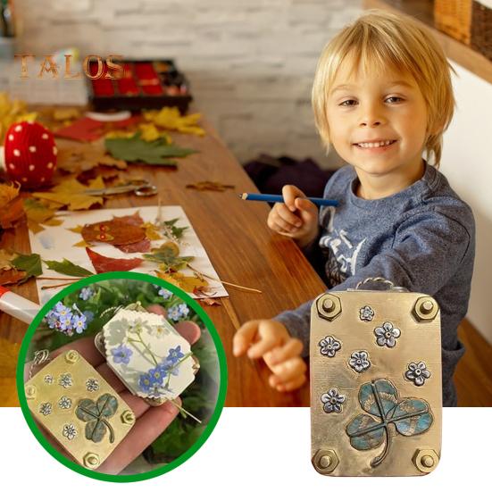 Sada na mikro lisování květin Přenosný kovový lis na květiny s 10 savými papíry Nástroj na konzervaci rostlin pro ploché sušené květiny a listy DIY