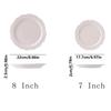 Embossed Design Ceramic Dessert Plate White/Yellow Color Western Dining Tableware  Kitchen Use