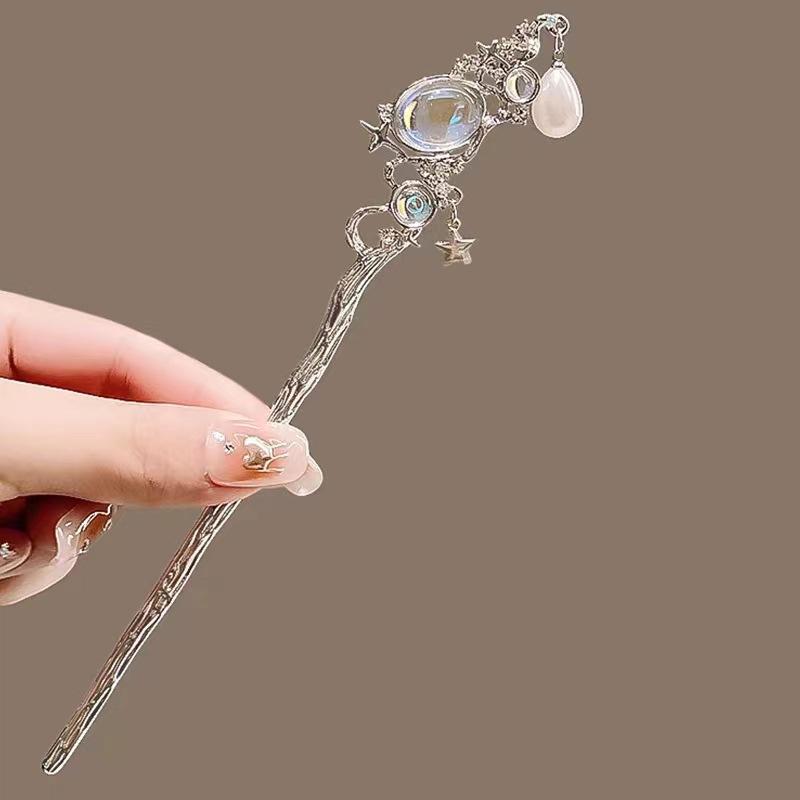 Vintage Style Chinois Hanfu Bâton à Cheveux Femmes Métal Émail Fourchette à Cheveux Baguettes à Cheveux Épingle à Cheveux Bijoux Femme Pince à Cheveux Accessoires