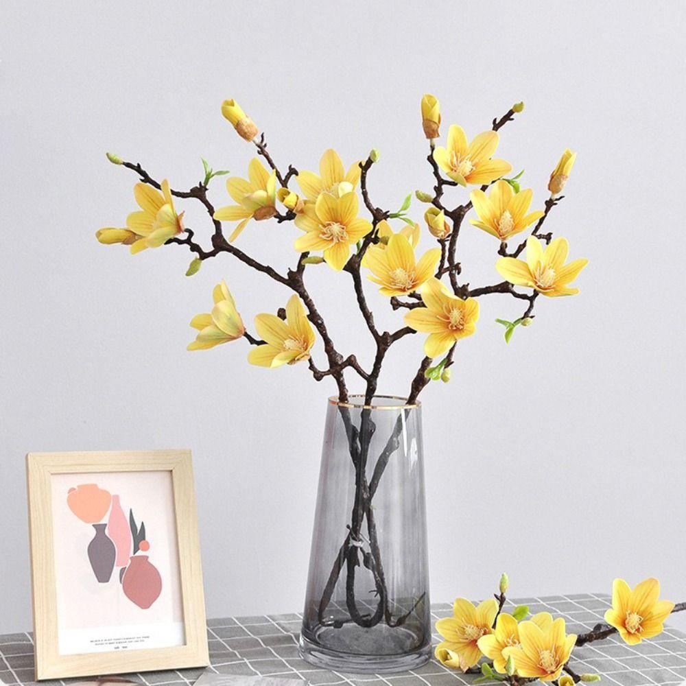 Seidenmaterial Künstliche Magnolienblüte Farbverlauf Künstlicher Blumenstiel Partydekoration