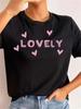 Love Heart Print Women T Shirt Summer Funny Short Sleeves O Neck  Tops Tee Female 90s Casual Fashion Clothing