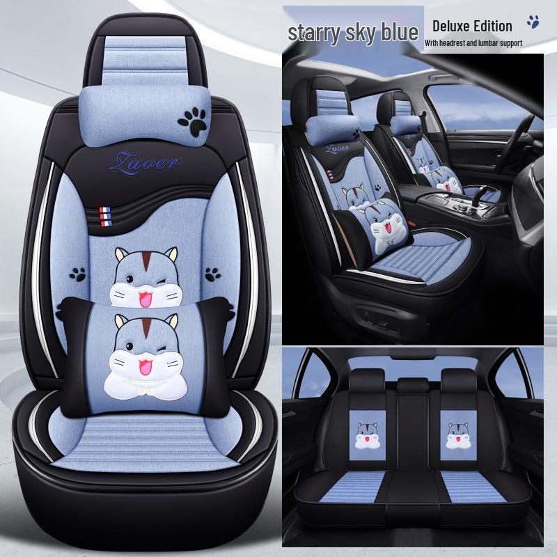 2020 Cartoon Buckwheat Car Seat Cushion - Full Cover, All-Season