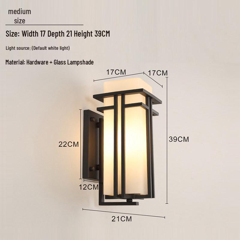 New Chinese Style LED Outdoor Wall Lamp with Motion Sensor for Garden, Balcony, and Corridor