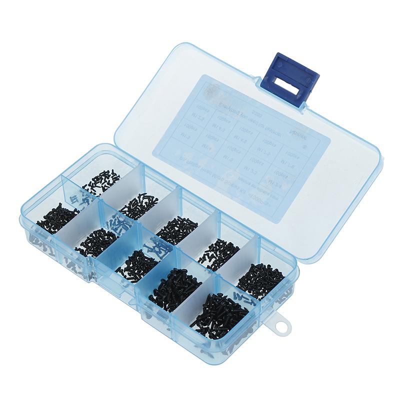 1000 Teile/satz M1 M1.2 M1.4 M1.7 Mix Pa Kopf Micro Schrauben Rundkopf