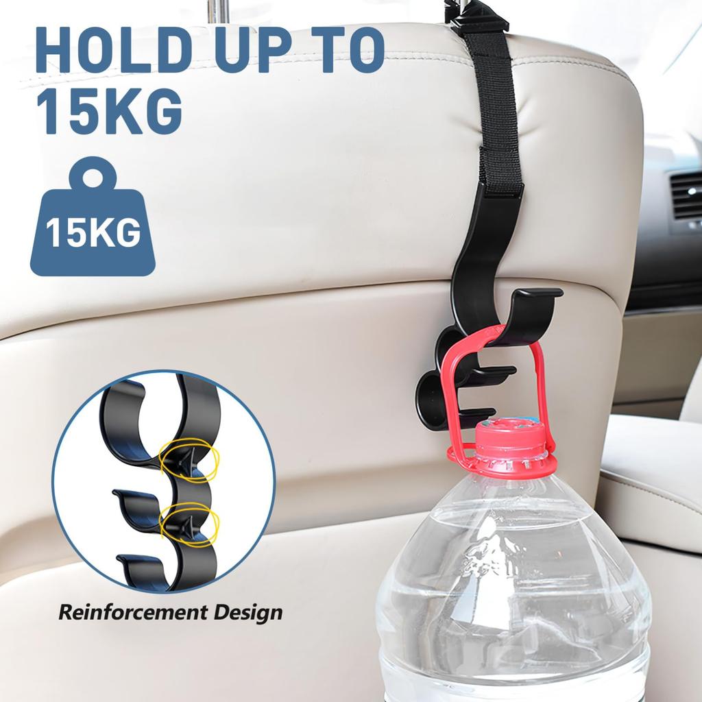 SUPVOX Headrest Hooks, Seat Hooks, Luggage Hanging, Shopping Hooks, Car Supplies, Convenient Goods, Pack of 2 (Black)