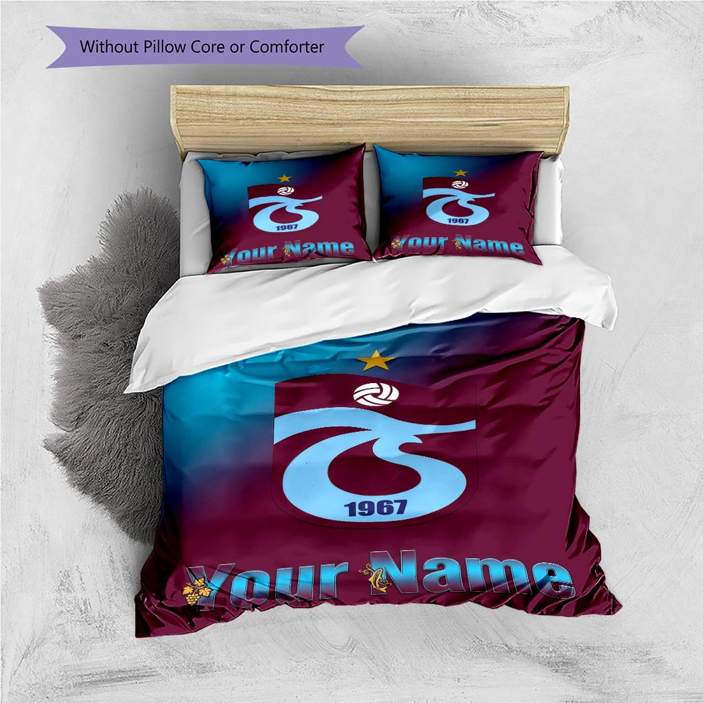 Custom Name Trabzonspor Crest Pride Bedding,Quilt Set Quilt Cover Pillowcase Home Birthday Gift (1 * duvet cover + 2 * pillowcase, without core)