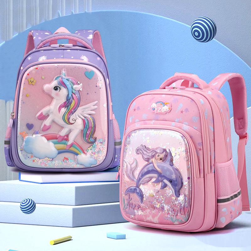

2023 New Unicorn & Mermaid Backpack for Elementary Girls: Ideal for Kindergarten to Third Grade