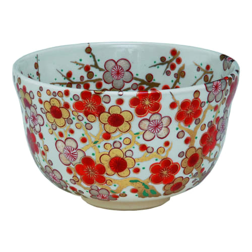 Miyachi Eikou Matcha Bowl, White, Size: Diameter 12.4cm x Height 7.8cm, Honte, Umebayashi Design, Gift Boxed