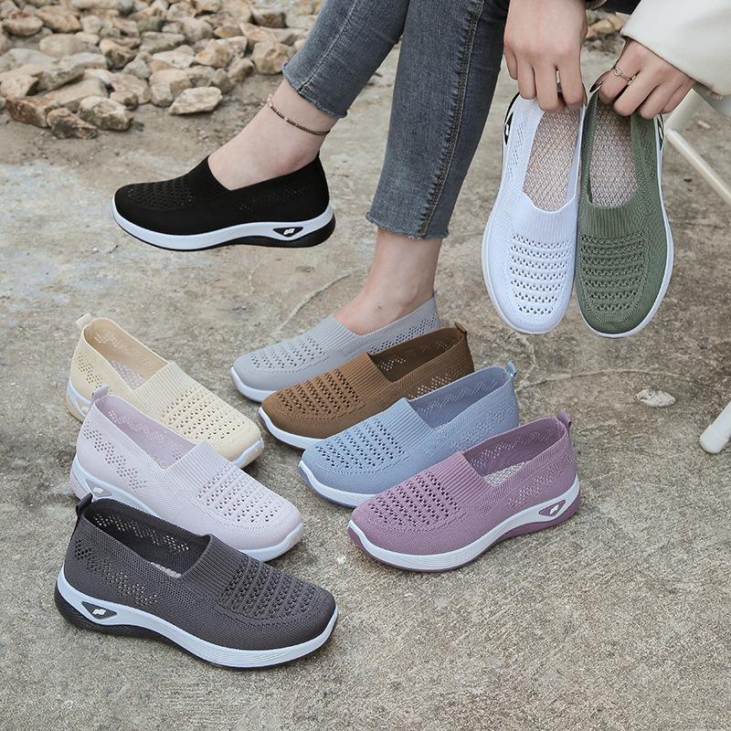 Mesh Breathable Women's Shoes Without Shoelaces Lazy Shoes with Soft Soles Hiking Shoes Daily Casual Women's Shoes
