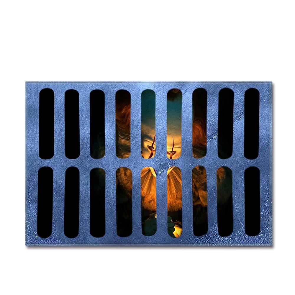 Hot Sale Halloween Series Manhole Clown 3D Thriller Grimace Non-Slip Floor Mat Bathroom Door Mat Factory
