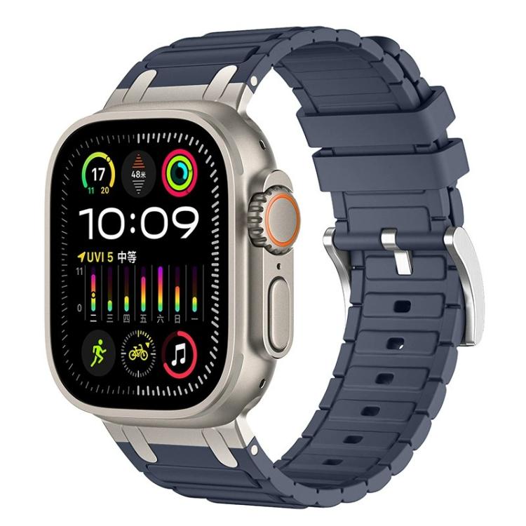 Reinforced I‑Shape Texture Soft Silicone Replacement Watch Band Strap For Apple Watch 38/40/41/42mm