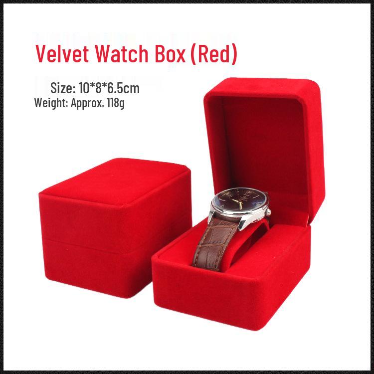 Velvet Light Luxury Single Watch Box, High-End Black Packaging for Business Watches
