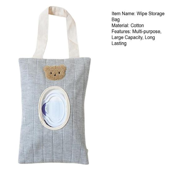 Portable Baby Wipe Holder Refillable Dispenser Travel Case Large Capacity Cartoon Design Portable Wipe Storage Case Diaper Bag
