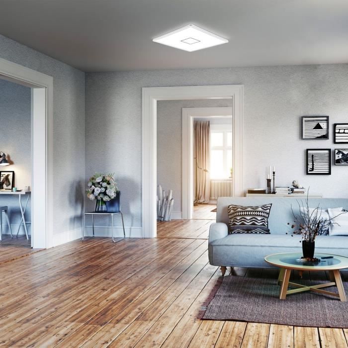 LED Ceiling Light - B.k.licht - Square Design - 18w - 2400 Lumen - Silver White