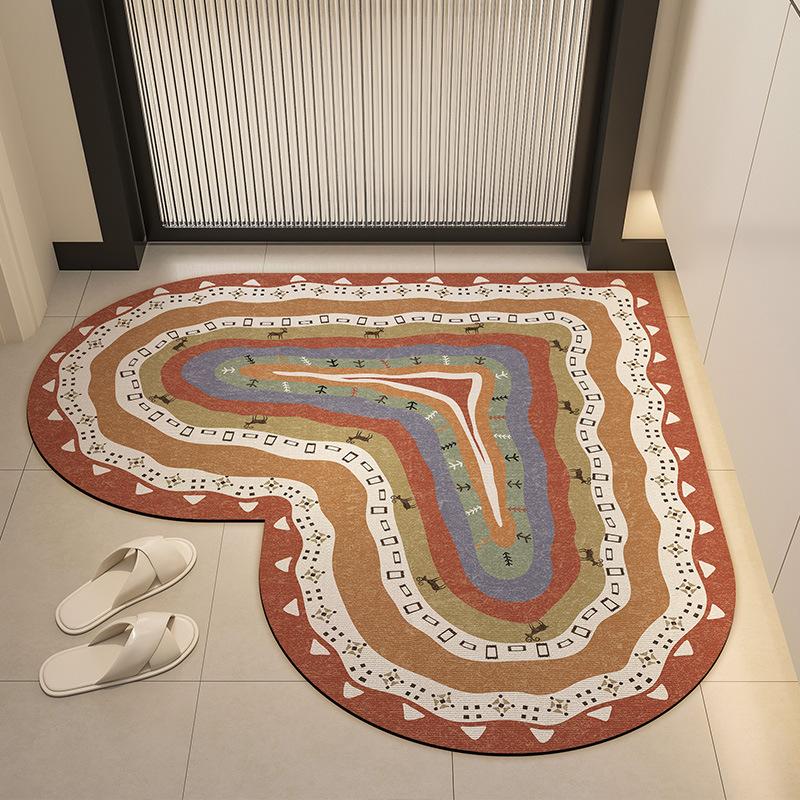 

Creative Heart-shaped Bathroom Floor Mat,household Bathroom Water-absorbing Quick-drying Anti-slip,dirt-resistant Easy To Clean 50x50cm