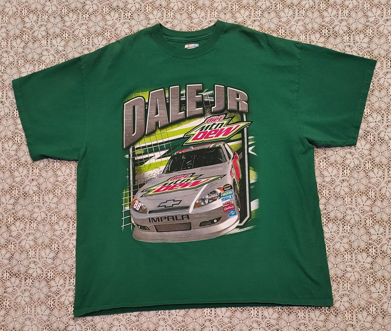 Dale Earnhardt Jr 88 Diet Mountain Dew Green T-Shirt Nascar Racing Sz 2X XXXXL