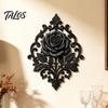 Niche Home Decoration Gothic Rose Wall Decor, 3D Printed Black Matte Floral Relief Hanging Dark Romantic Sculpture Sculpture, Baroque Style
