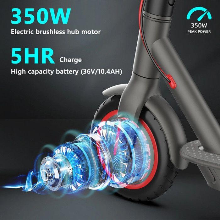 T4 PRO - Trottinette Électrique pliable-Moteur 350 W-Batterie 36 V 10,4 Ah - Vitesse Maximale 30 km/h-Bluetooth-Autonomie 15 km-Noir