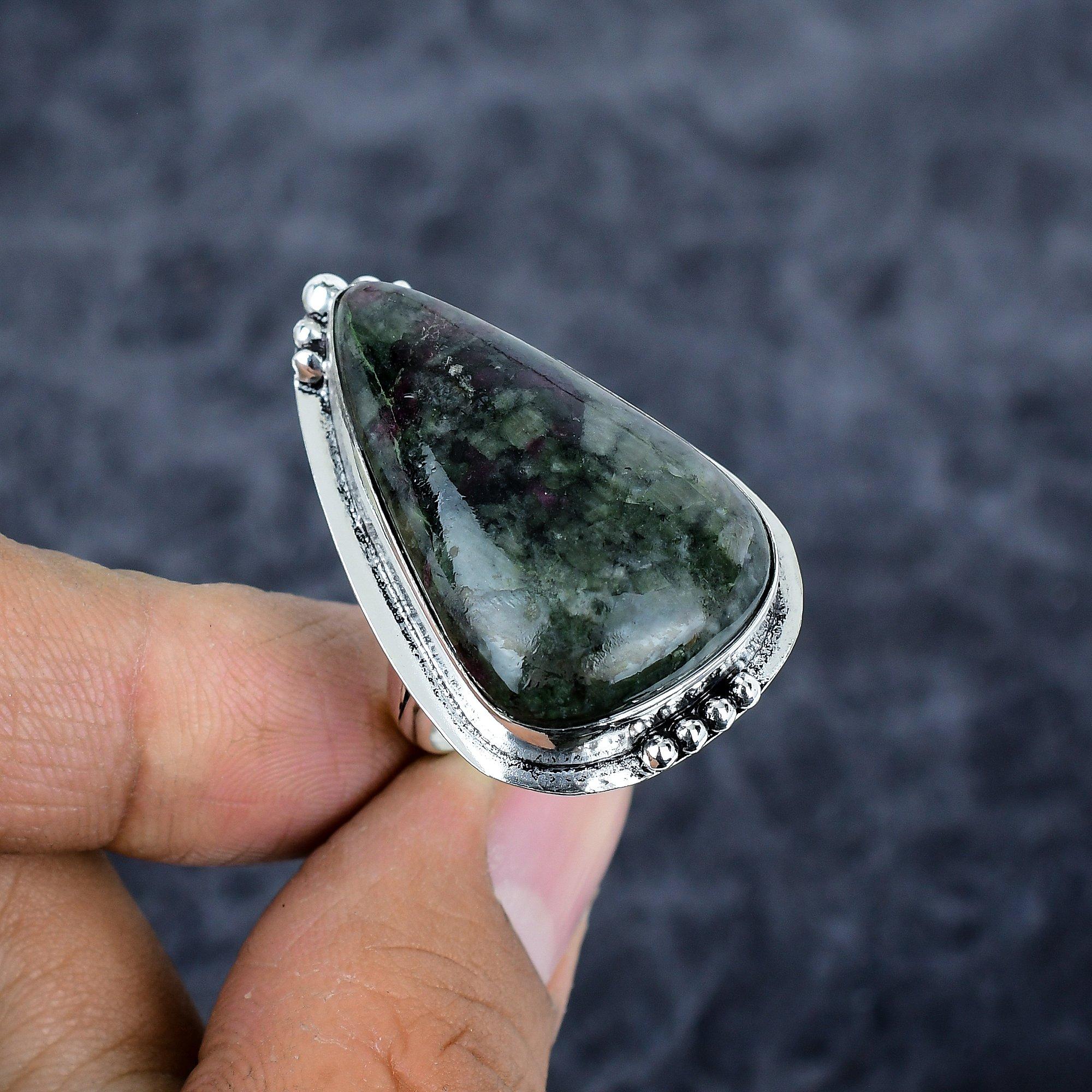 

Star Galaxy Gemstone Handmade 925 Sterling Silver Jewelry Ring Size 8.5 M-2800