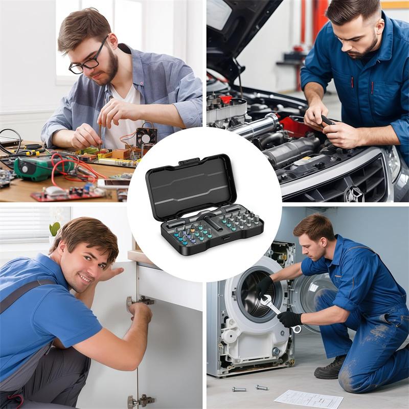24 in 1 Magnetic Screwdriver Set DIY Ratchet Screwdriver Set Multi Drive Set with Detachable Portable Precision Repair Tool Kit