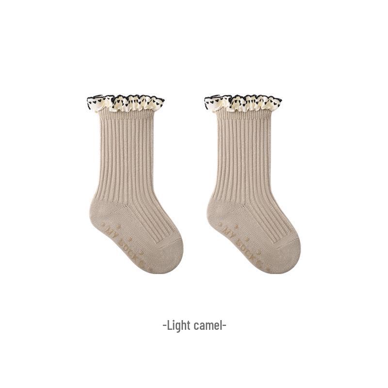Autumn-Winter Lace Princess Mid-Calf Socks for Girls - Retro Forest Korean Style Cotton