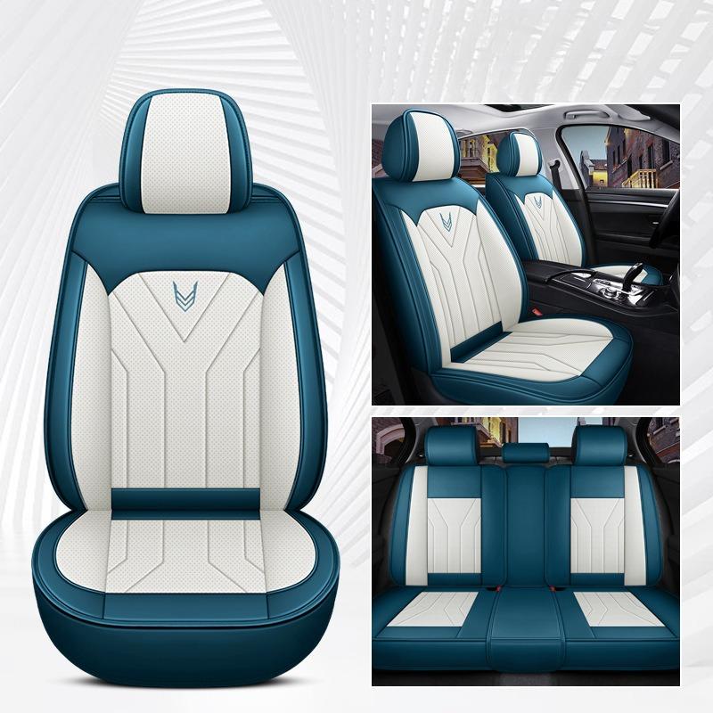 Full 5seats Faux Leather Car Seat Covers | Comfortable Supportive, Universal Fit for Various Models, Sponge Filler, Non-Textile Material
