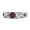 Garnet Twisted Vine Band Ring - 925 Sterling Silver
