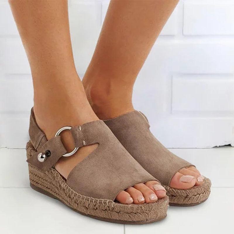 Womens Beach Summer Sandals Platform Espadrille Shoes Thick Bottom Fish Mouth