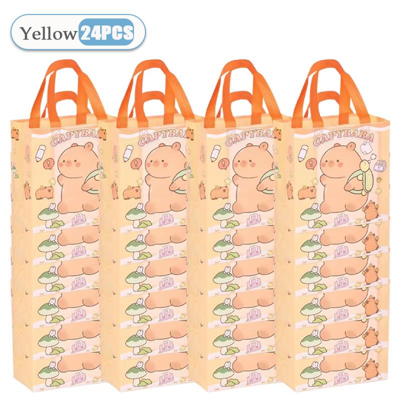 1-48PCS Cute Capybara Candy Gift Bag New Cute and Cute Kapibala Cartoon Gift Packaging Non Woven Waterproof Gift Tote Bag