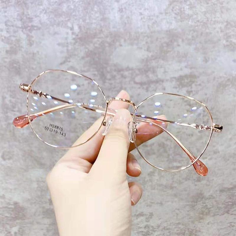 Classic Elegant Metal Round Frame Anti Blue Light Glasses Women Vintage Retro Eye Protection Fashion Eyewear