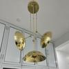 3 Light Sputnik Chandelier Mid Century Modern Polished Brass Pendant Light Fixtures