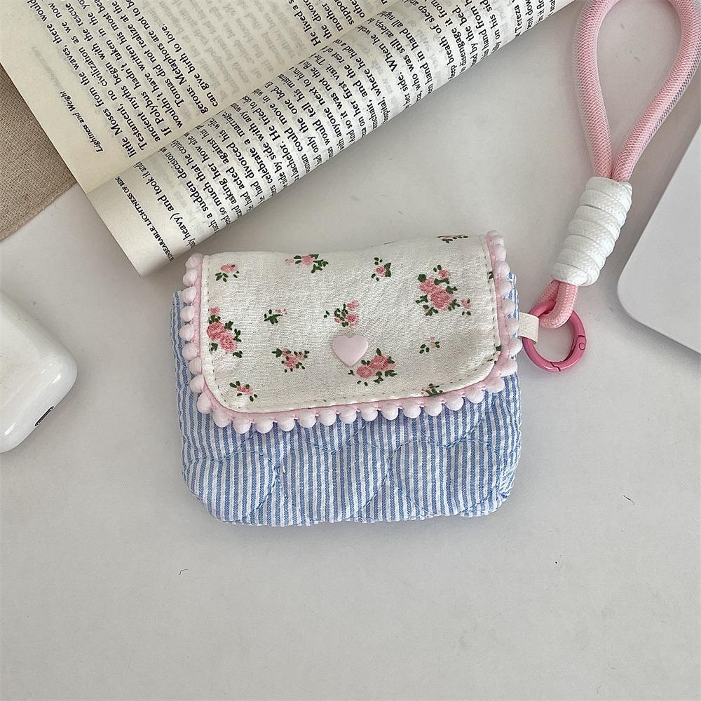Flower Floral Coin Purse Pinted Mini Storage Bag Portable Small Makeup Lipstick Bag  Daily