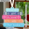 Just A Girl Who Loves Books Christmas Acrylic Ornament Book Lovers Xmas Tree Decor Gift for Readers Teachers Librarians