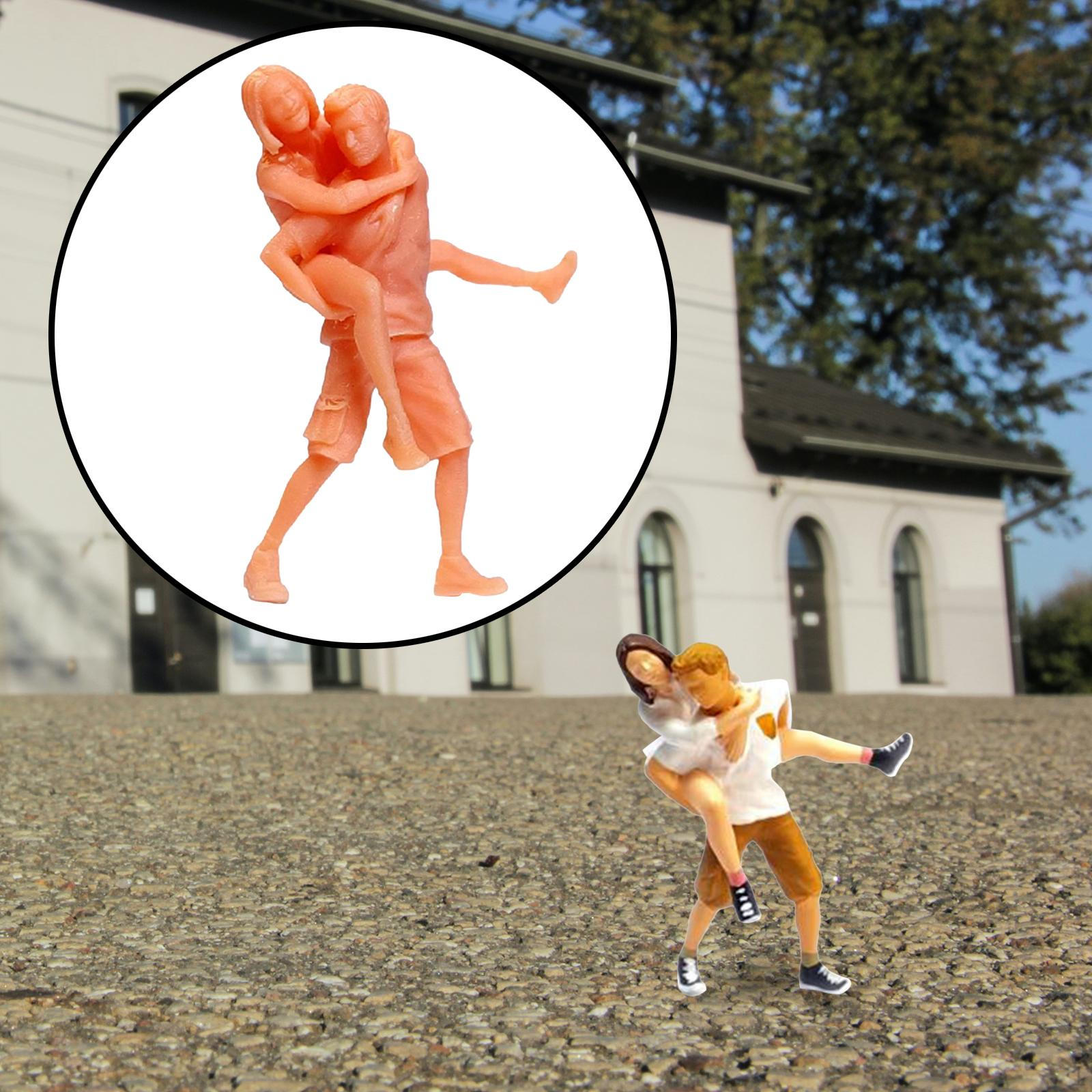 

1/64 Пара Фигурок Неокрашенная Фигурка Модель Поезда Железнодорожный Миниатюрный Сцены Фея style G