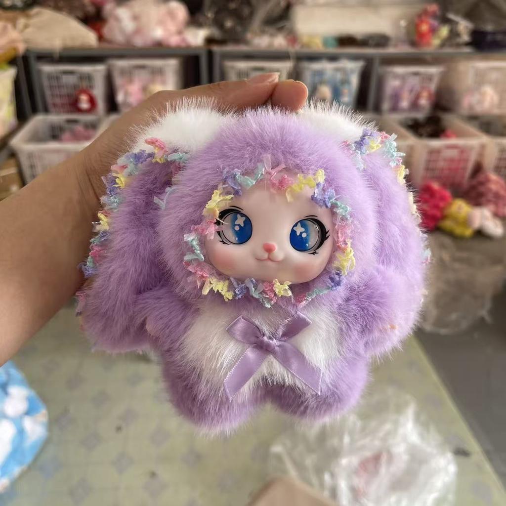 Plush Loli Rabbit Doll, Cute Bunny Plush Pendant, Kawaii Claw Machine Ornament, Bag Charm Gift