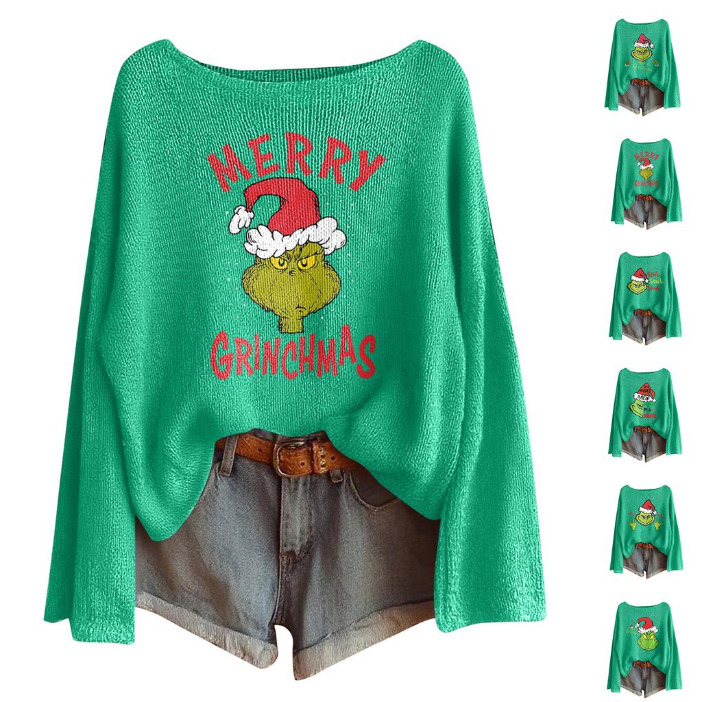 Women's Fashion Long Sleeve Christmas Snowman Snowflake Print Jacket Cardigan