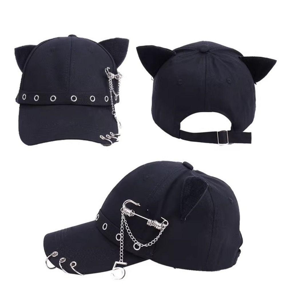 Rivet Metal Ring Baseball Hat Hiphop Sun Hat Retro Sunscreen Hat Girl